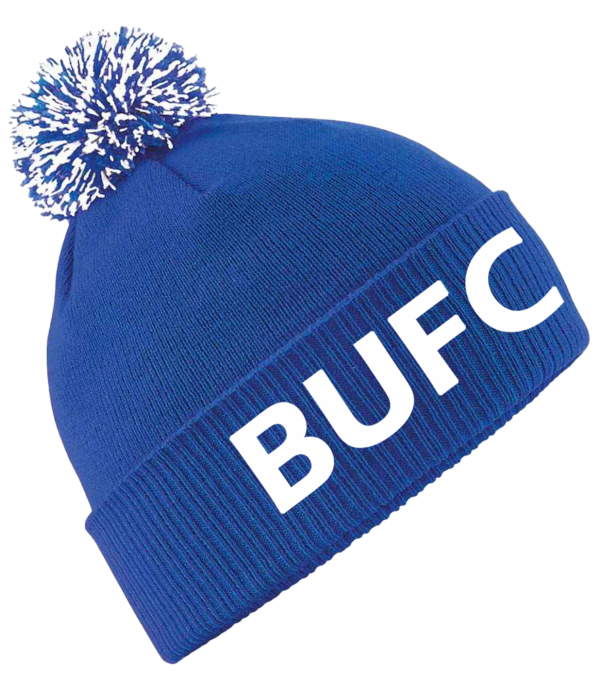 BUFC Bobble Beanie Hat Bright Royal/White