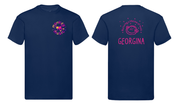 Monkey Music Unisex T-Shirt Navy