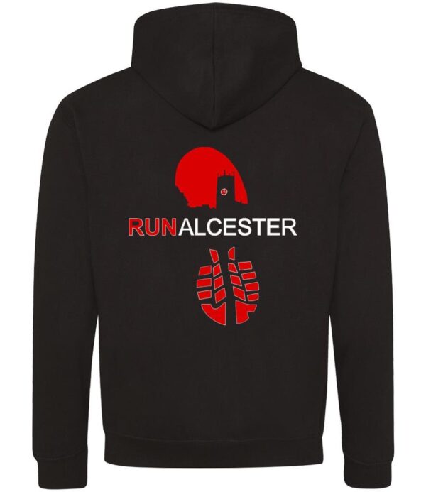 Run Alcester Black/Red Zip Hoodie - Image 2
