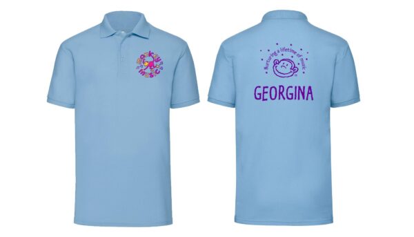Monkey Music Unisex Polo Sky