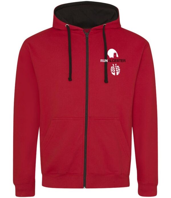Run Alcester Red/Black Zip Hoodie