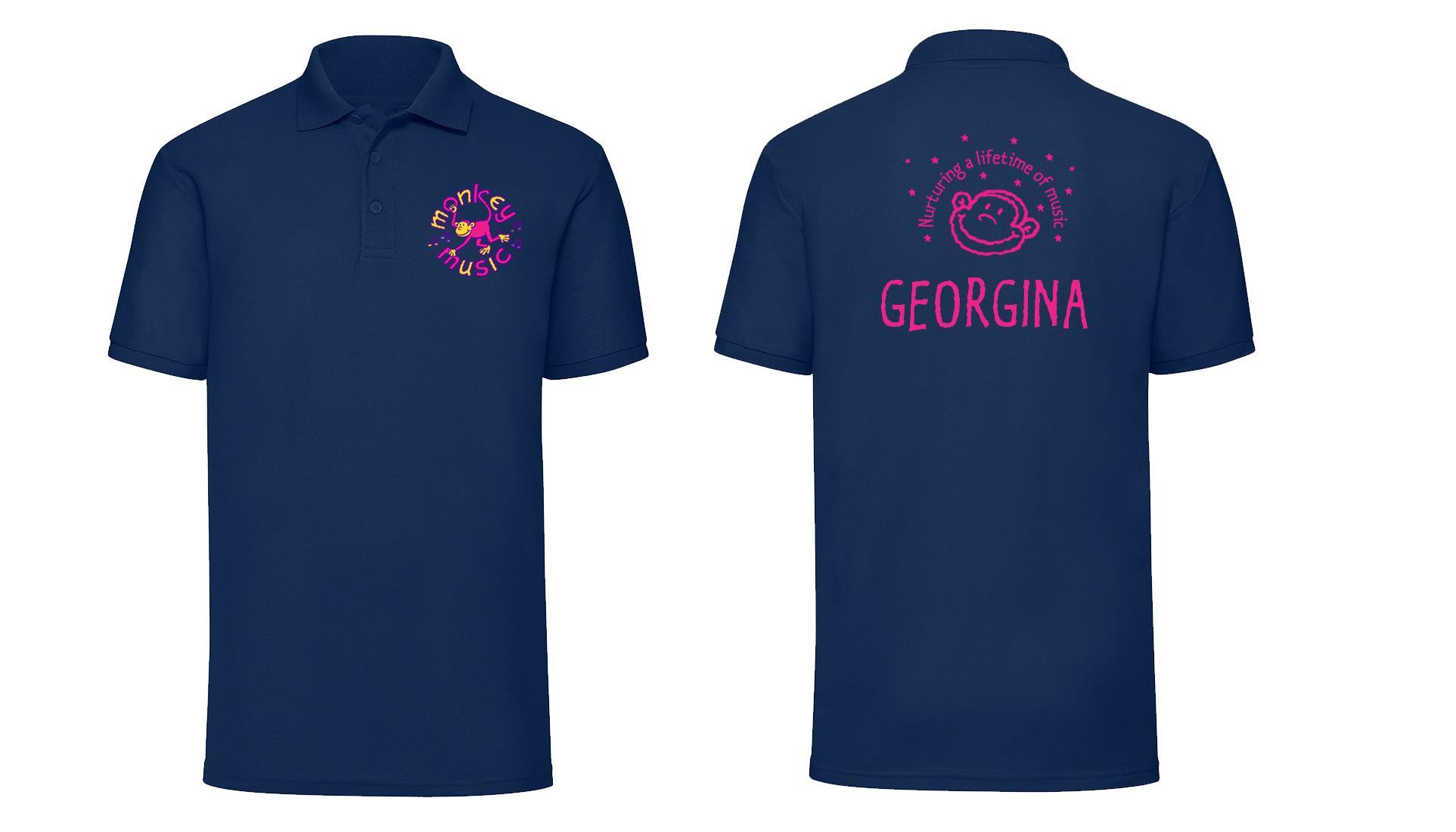 Monkey Music Unisex Polo Navy